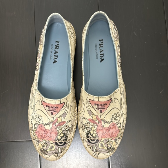 PRADA 20mm Jacquard Multicolor Floral Espadrilles 39 - Picture 2 of 5